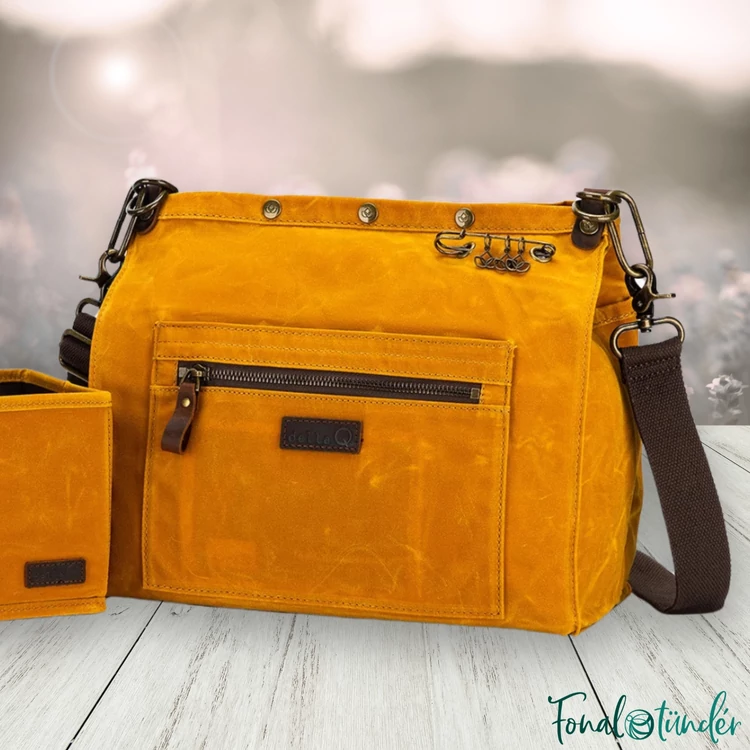 Della Q - 3-in-1 Makers Bag Mustard - Fonaltartó Táska - mustársárga