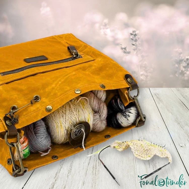 Della Q - 3-in-1 Makers Bag Mustard - Fonaltartó Táska - mustársárga