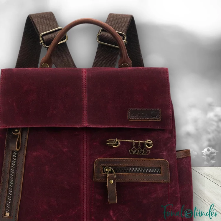 Della Q 3-in-1 Makers backpack Midi - Red - Fonaltartó Táska - sötétpiros