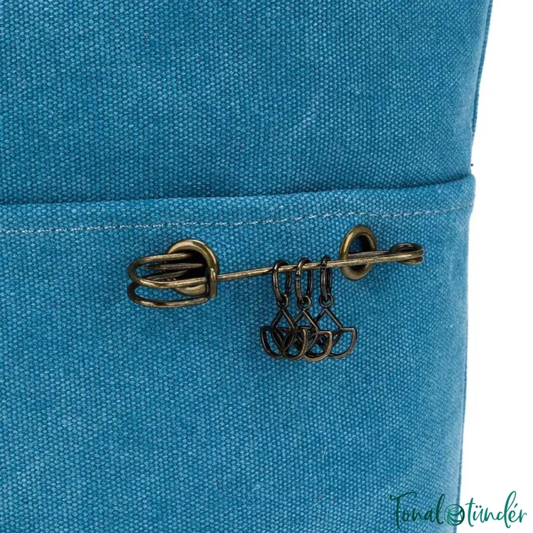Della Q Nora Big Bucket Blue project bag - kék fonaltartó táska