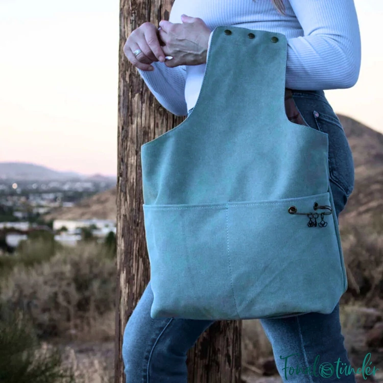 Della Q Nora Big Bucket Blue project bag - kék fonaltartó táska