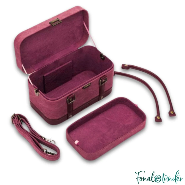 Della Q - Train Case - Red - Fonaltartó Táska - piros