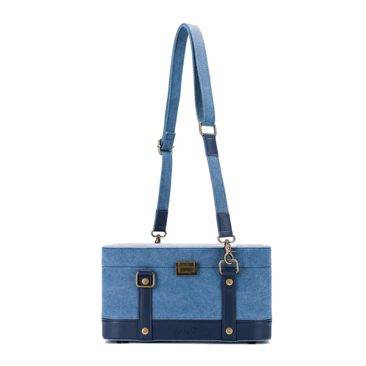 Della Q - Train Case - Indigo - Fonaltartó Táska - indigókék