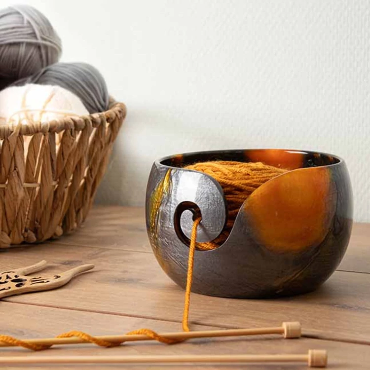 Scheepjes Black Metallic Marble - Yarn Bowl - Fonaltartó Tál - 15cm