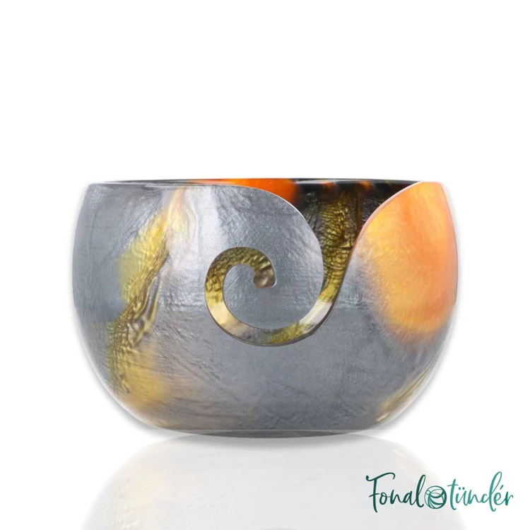 Scheepjes Black Metallic Marble - Yarn Bowl - Fonaltartó Tál - 15cm