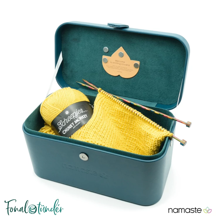 Jimmy Bean - Namaste - Fonaltartó Táska - Yarn Bag - dark teal - sötét türkiz