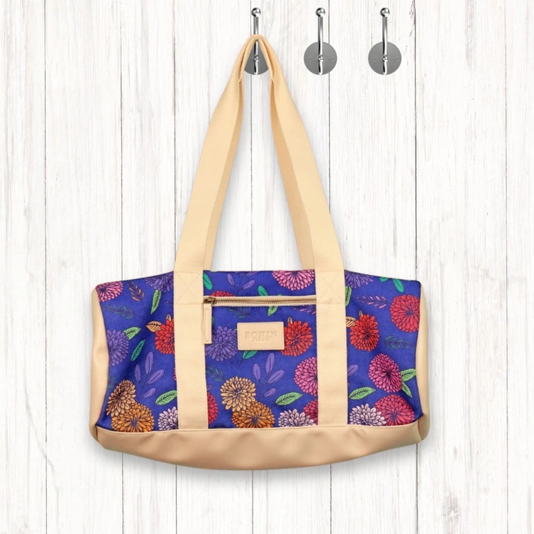 Bohin Blossoms Blue - project bag - kötős horgolós projekt táska