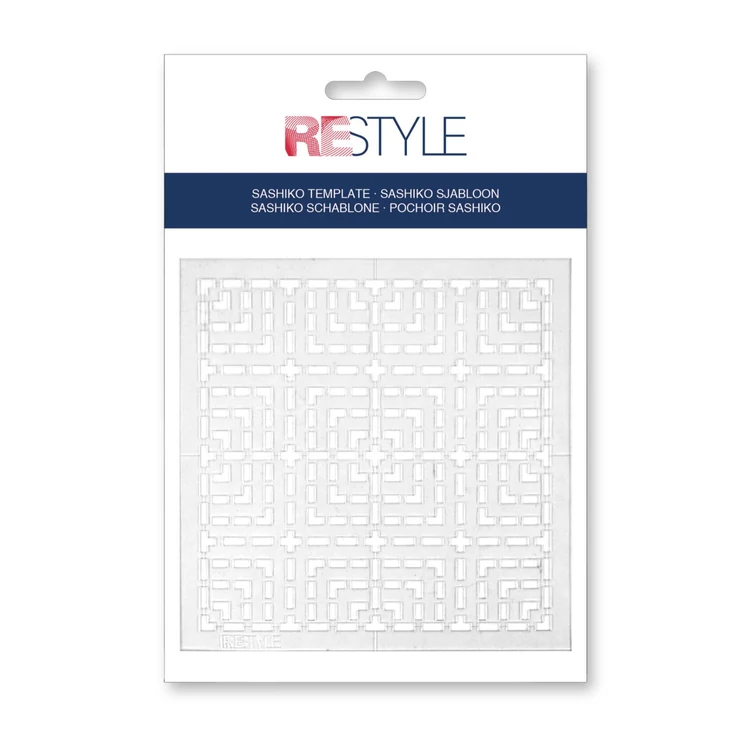 Restyle Sashiko Template - Squares- sashiko hímzés sablon - Négyzetek