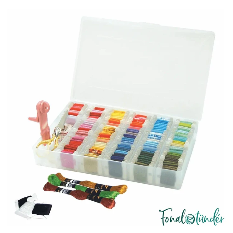 Storage box for embroidery thread - Large - Doboz Hímzőfonalakkal - L méret - 01