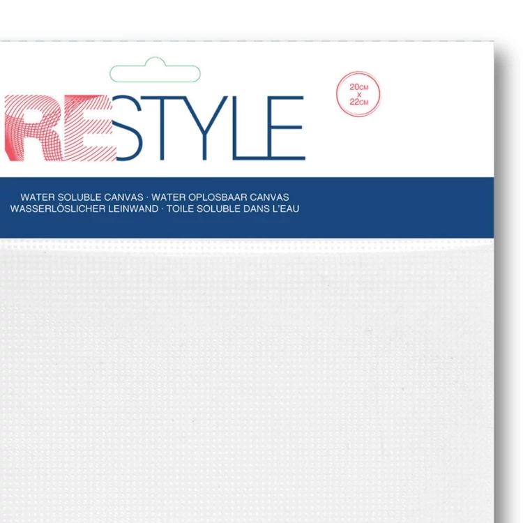 ReStyle Vízben oldódó hímzővászon - 14 count - 20x22cm