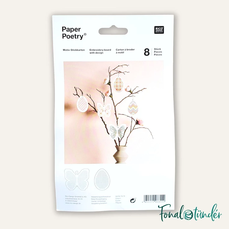 Rico Paper Embroidery Board Easter - húsvéti karton hímzősablon