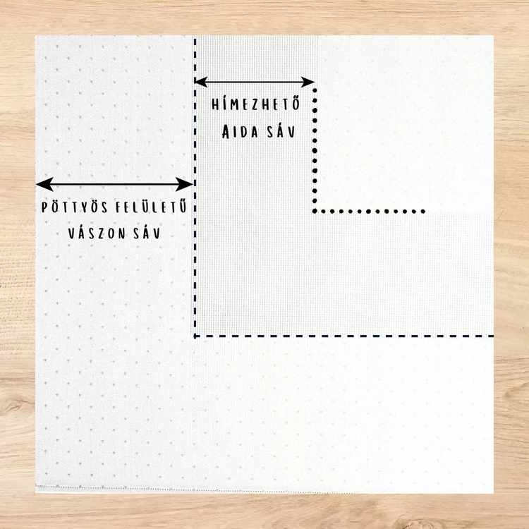 Rico Tablecloth - Cross stitch - White - 90x90cm - hímezhető kész asztalterítő