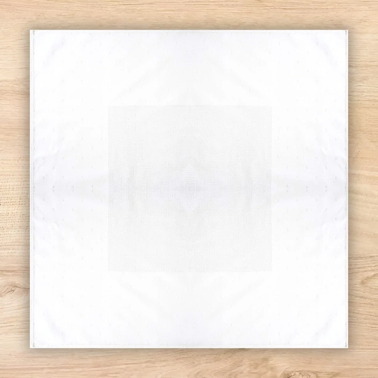 Rico Tablecloth - Cross stitch - White - 90x90cm - hímezhető kész asztalterítő