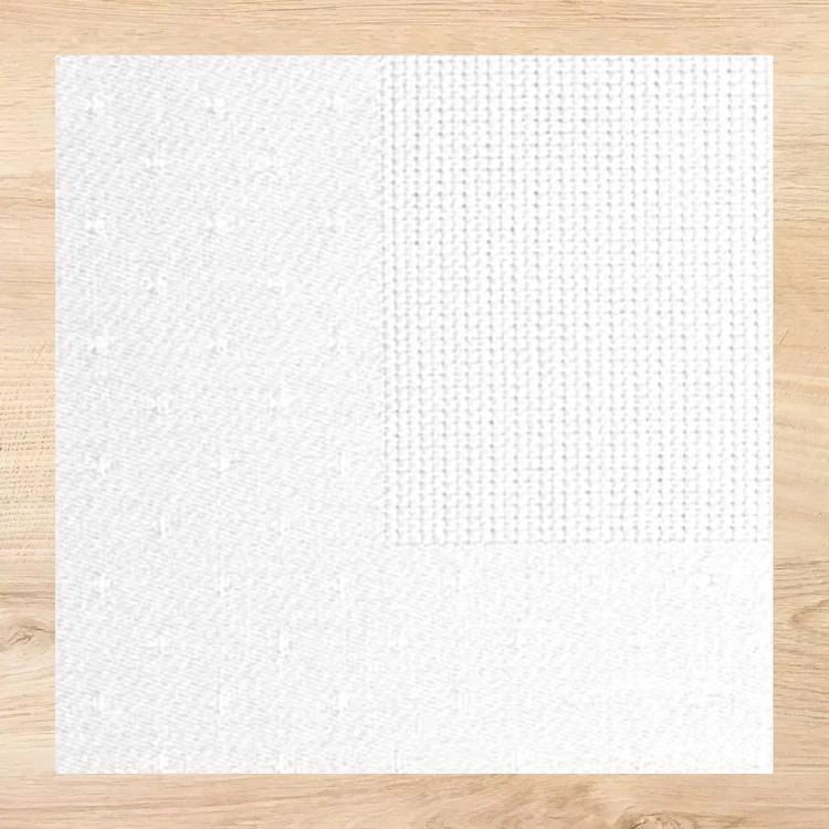 Rico Tablecloth - Cross stitch - White - 90x90cm - hímezhető kész asztalterítő