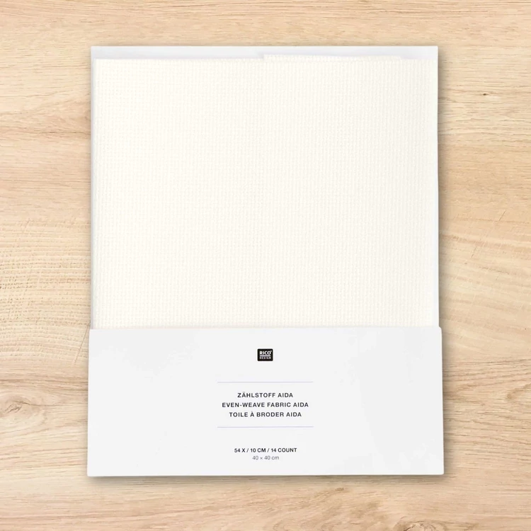 Aida 14 count Fabric Off White - aida hímzővászon keresztszemes hímzéshez - 40x40cm
