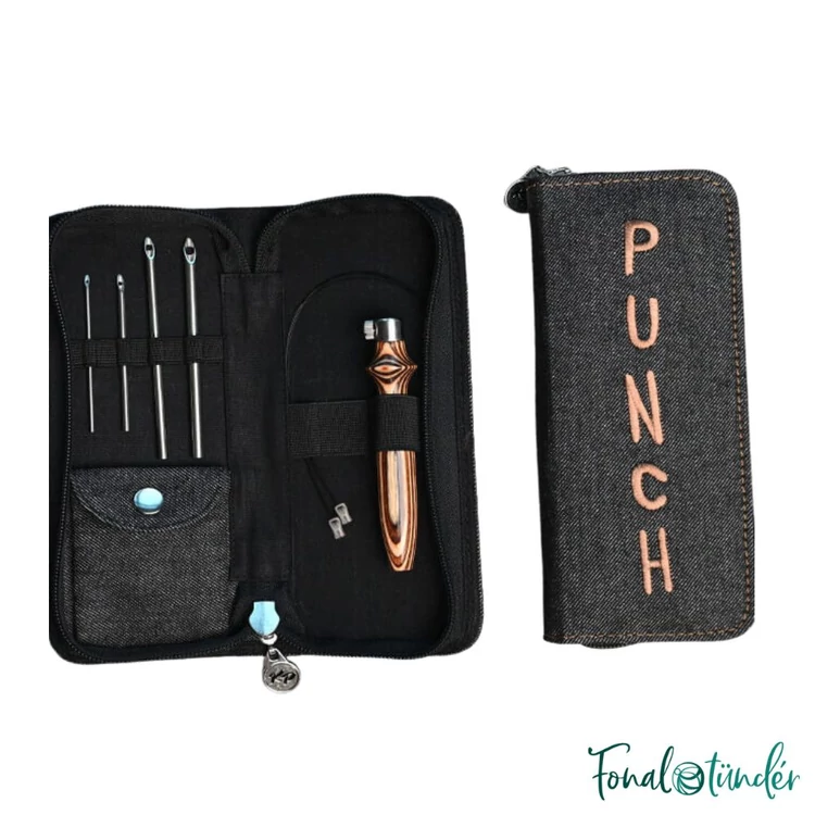 KnitPro Punch Needle Set - Earty - Hímzőtoll készlet - barna színekben - 02