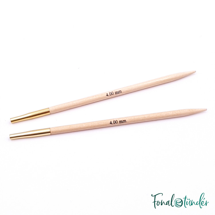 KnitPro Basix Birch - cserélhető fa körkötőtű fej - 4mm
