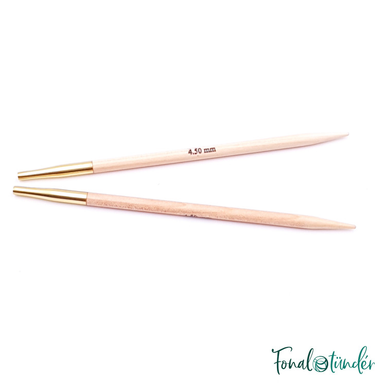 KnitPro Basix Birch - cserélhető fa körkötőtű fej - 4.5mm