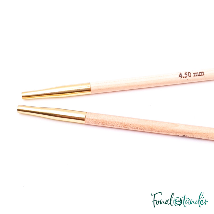 KnitPro Basix Birch - cserélhető fa körkötőtű fej - 4.5mm