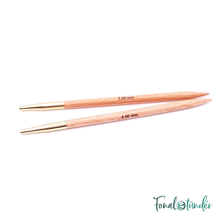 KnitPro Basix Birch - cserélhető fa körkötőtű fej - 5mm