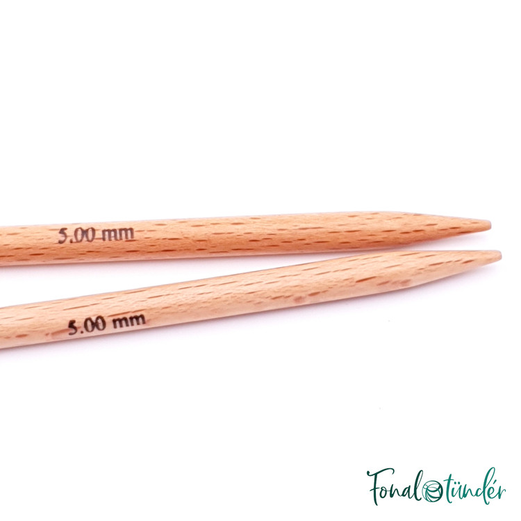 KnitPro Basix Birch - cserélhető fa körkötőtű fej - 5mm