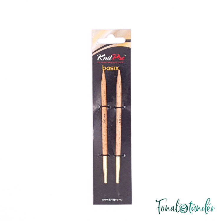 KnitPro Basix Birch - cserélhető fa körkötőtű fej - 5mm
