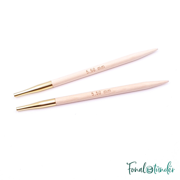 KnitPro Basix Birch - cserélhető fa körkötőtű fej - 5.5mm