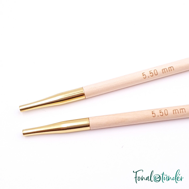 KnitPro Basix Birch - cserélhető fa körkötőtű fej - 5.5mm