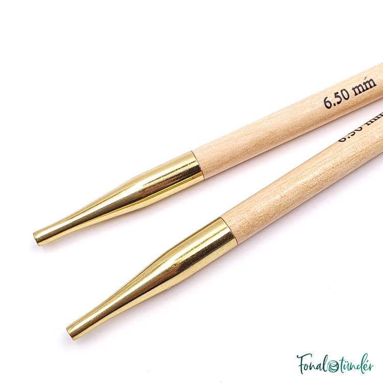 KnitPro Basix Birch - cserélhető fa körkötőtű fej - 6.5mm