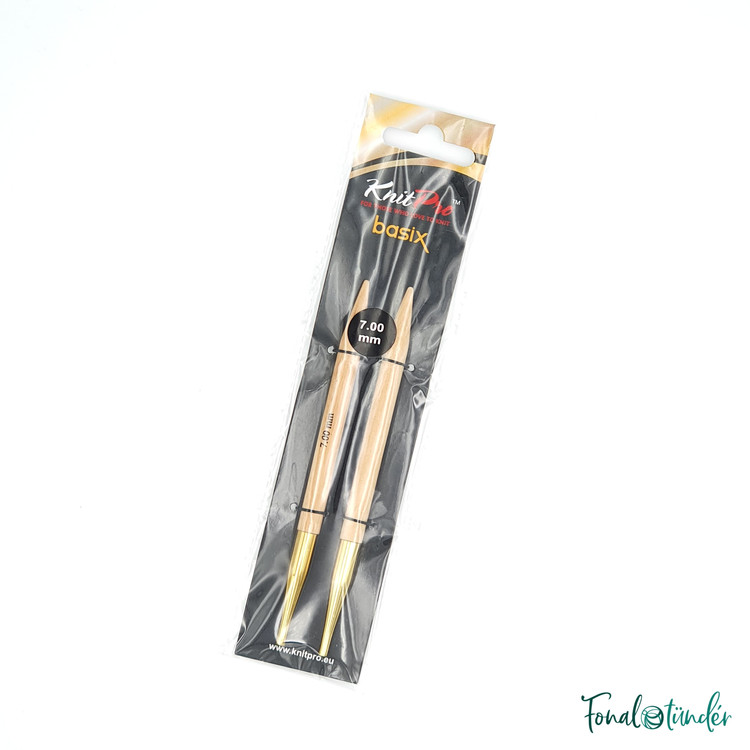 KnitPro Basix Birch - cserélhető fa körkötőtű fej - 7mm