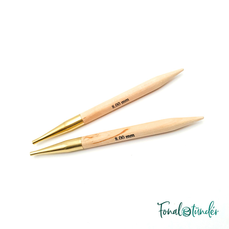 KnitPro Basix Birch - cserélhető fa körkötőtű fej - 8mm