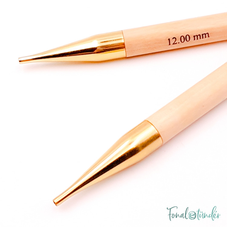 KnitPro Basix Birch - cserélhető fa körkötőtű fej - 12mm