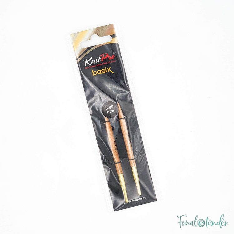 KnitPro Basix Birch - cserélhető fa körkötőtű fej - extra rövid - 5mm