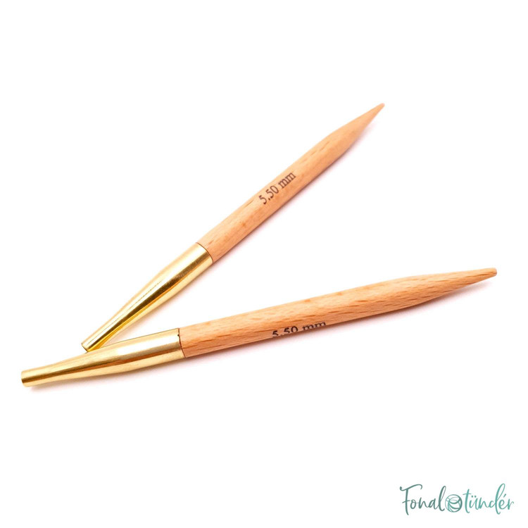 KnitPro Basix Birch - cserélhető fa körkötőtű fej - extra rövid - 5.5mm