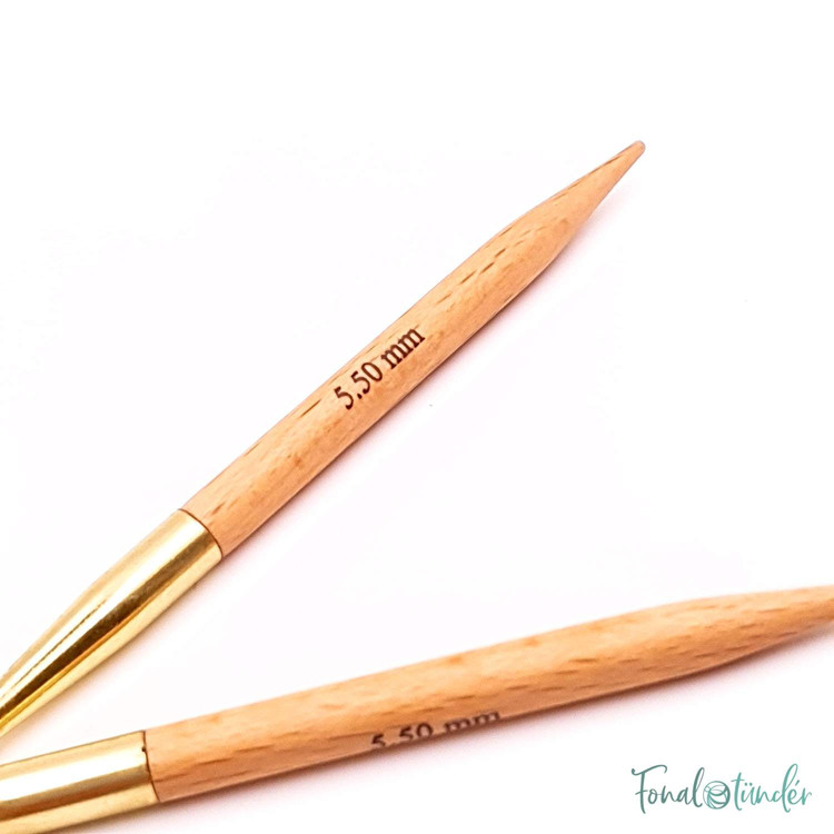 KnitPro Basix Birch - cserélhető fa körkötőtű fej - extra rövid - 5.5mm