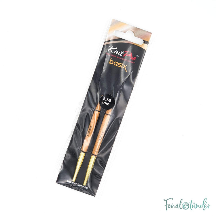 KnitPro Basix Birch - cserélhető fa körkötőtű fej - extra rövid - 5.5mm