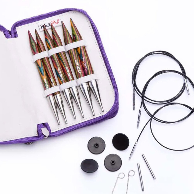 KnitPro Symfonie Chunky - cserélhető nemesfa körkötőtű fej és kábel szett KnitPro Symfonie Chunky - cserélhető nemesfa körkötőtű fej és kábel szett