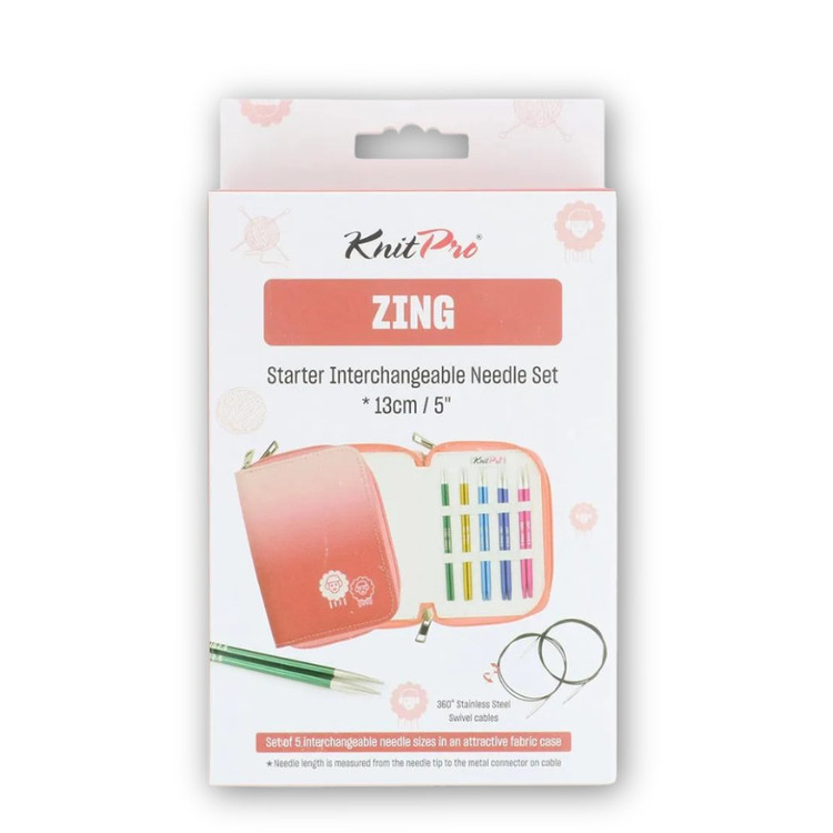 KnitPro Zing Starter - cserélhető fém körkötőtű készlet KnitPro Zing Starter - cserélhető fém körkötőtű készlet