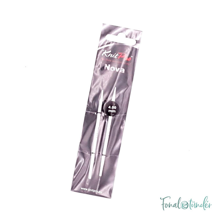 KnitPro Nova Metal - cserélhető fém körkötőtű fej - extra rövid - 4mm KnitPro Nova Metal - cserélhető fém körkötőtű fej - extra rövid - 4mm