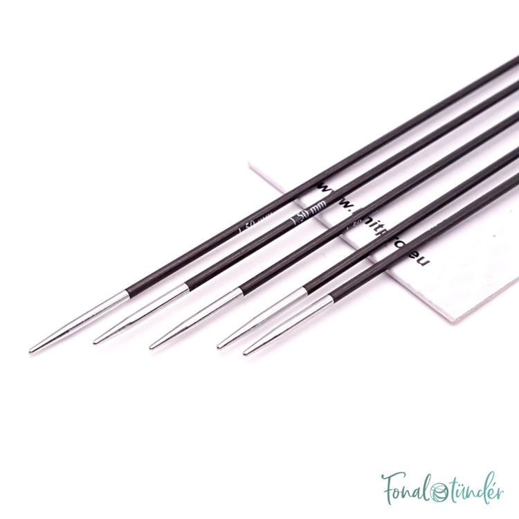 KnitPro Karbonz - karbonszálas zoknikötőtűk - 20cm - 1.5mm