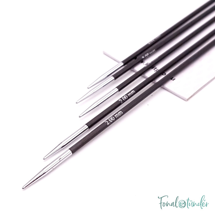 KnitPro Karbonz - karbonszálas zoknikötőtűk - 20cm - 2mm KnitPro Karbonz - karbonszálas zoknikötőtűk - 20cm - 2mm