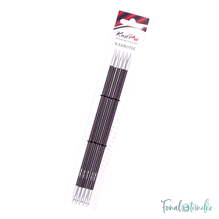 KnitPro Karbonz - karbonszálas zoknikötőtűk - 20cm - 4mm KnitPro Karbonz - karbonszálas zoknikötőtűk - 20cm - 4mm
