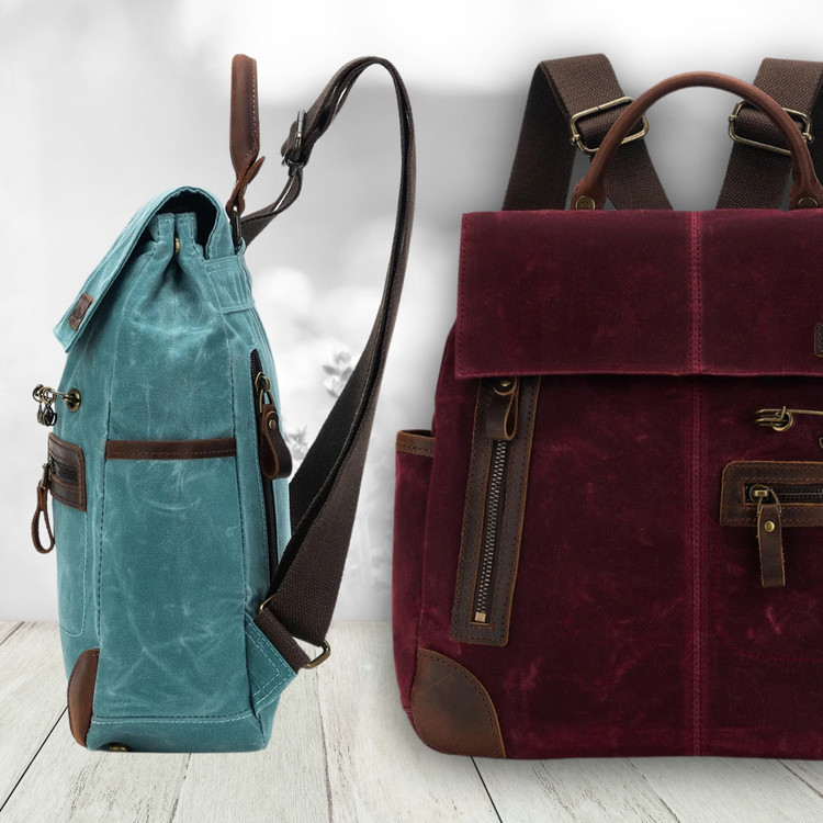 Della Q Makers Canvas backpack - Fonaltartó Táska - sötétvörös