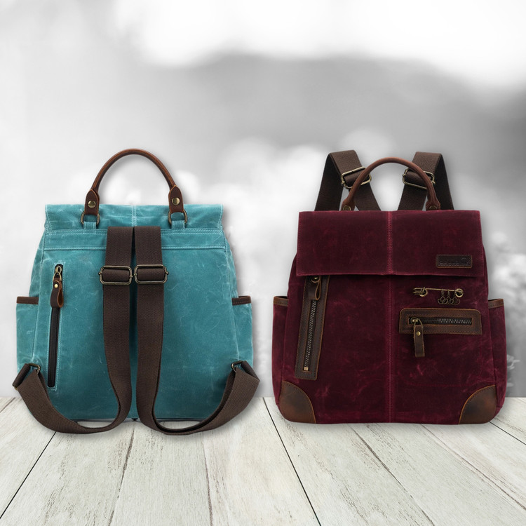 Della Q Makers Canvas backpack - Fonaltartó Táska - sötétvörös