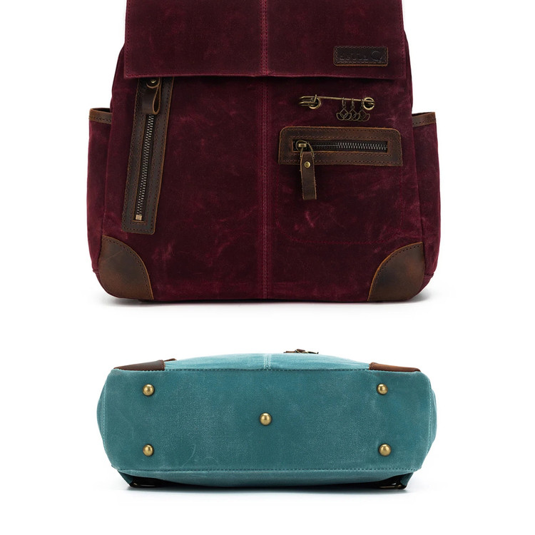 Della Q Makers Canvas backpack - Fonaltartó Táska - sötétvörös