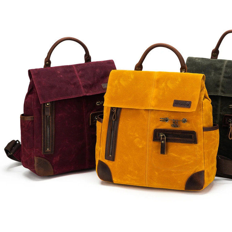 Della Q Makers Canvas backpack - Fonaltartó Táska - sötétvörös