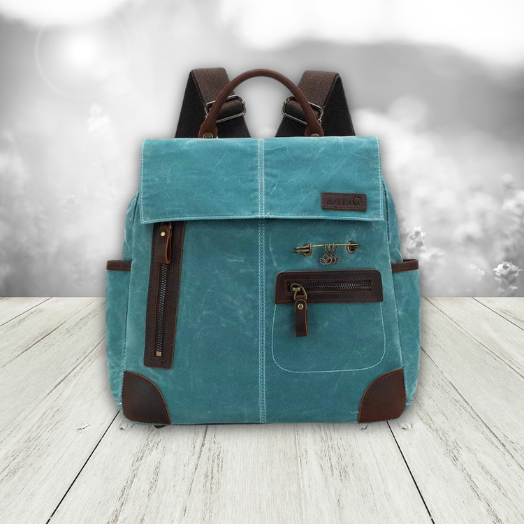 Della Q Makers Canvas backpack - Fonaltartó Táska - Teal