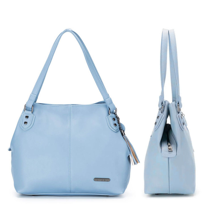 Namaste Shoulder Bag - Luxus kézimunka táska - világoskék