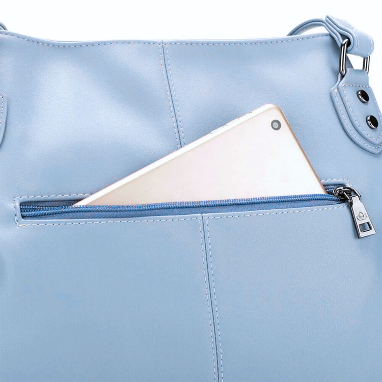 Namaste Shoulder Bag - Luxus kézimunka táska - világoskék