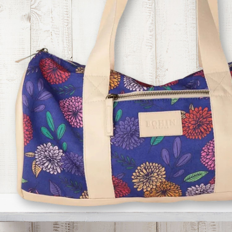 Bohin Projectbag Blossoms - kézimunka táska - kék